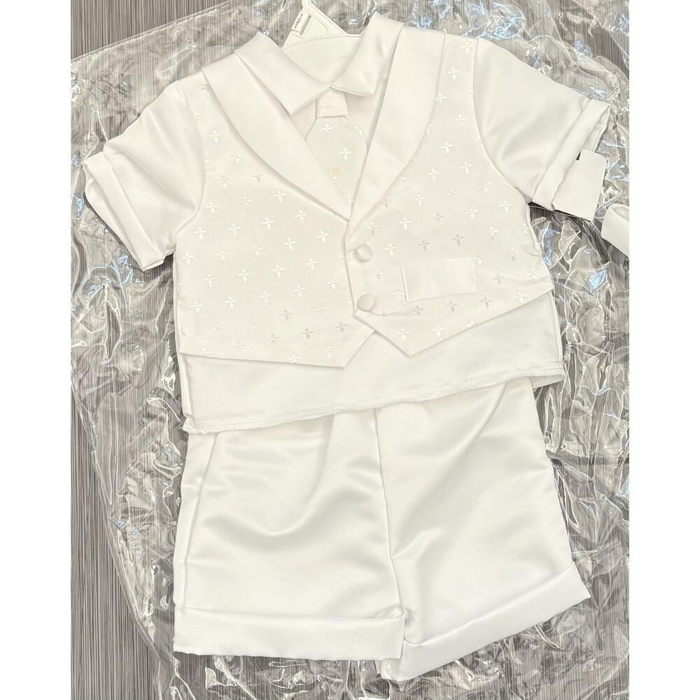 Baby Boy Christening Baptism Outfit White Size 9-12 Months Made In USA